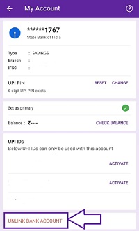 How to change Bank account in PhonePe