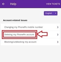How to delete Phonepe account