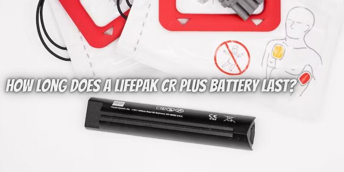 How long does a Lifepak CR plus battery last?